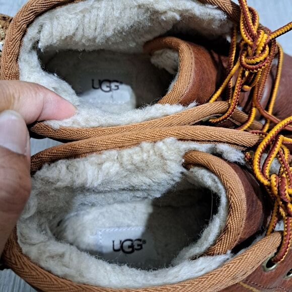 Ugg Australia Men's Neumel Lace Up Leather Winter Boots Size 9 Chestnut - Picture 12 of 15